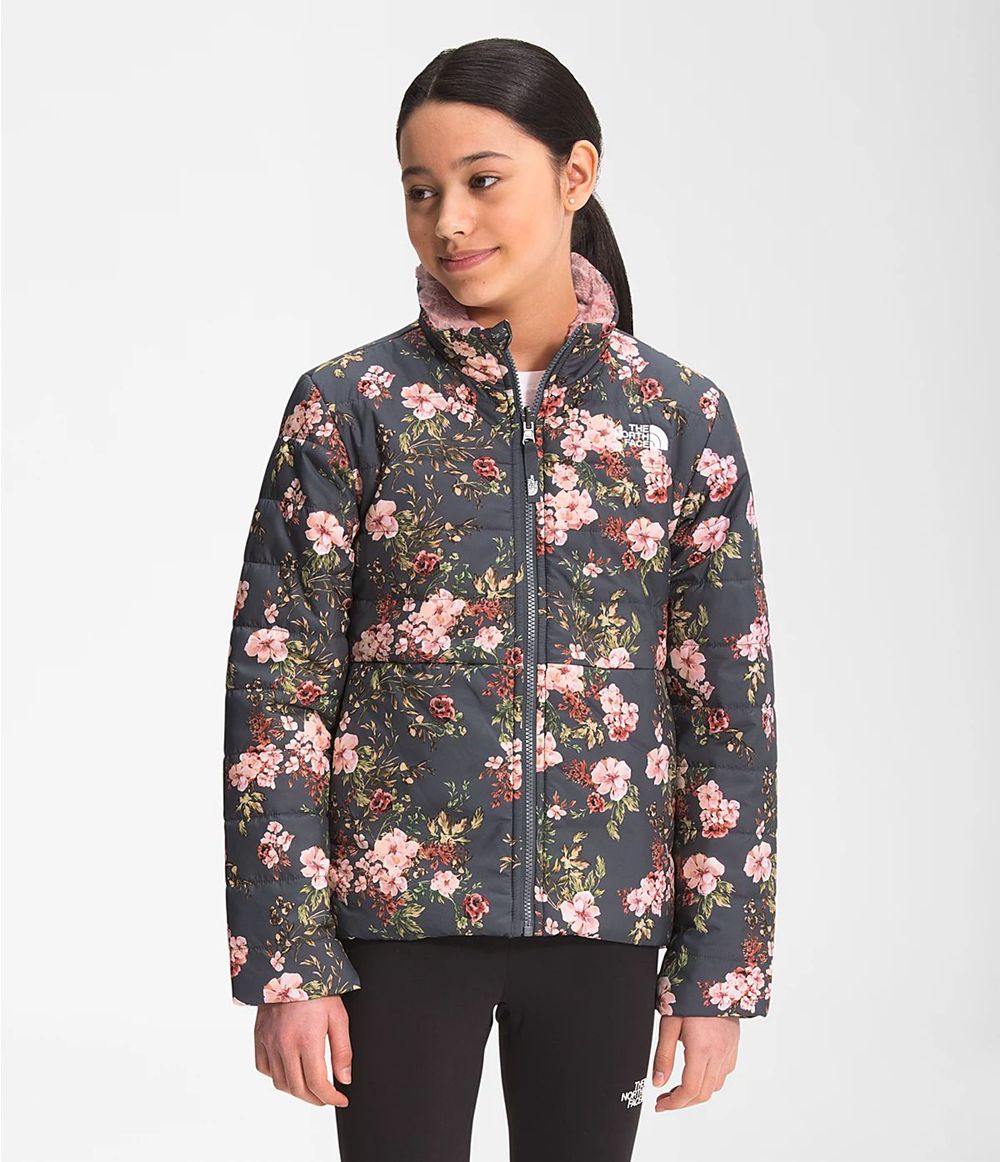 The North Face Printed Reversible Mossbud Swirl Jacke Mädchen - Grau CH-474QFGZ